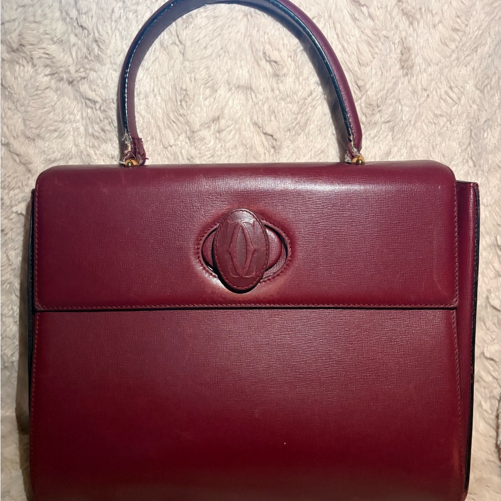 Cartier Burgundy Top-Handle Satchel